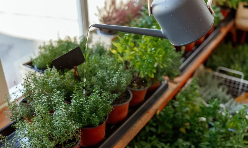Watering thyme