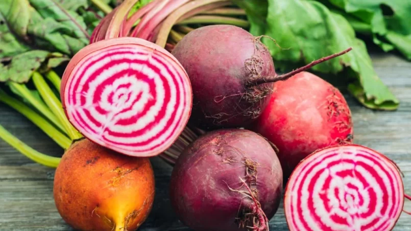 Bunch of fresh organic beet roots