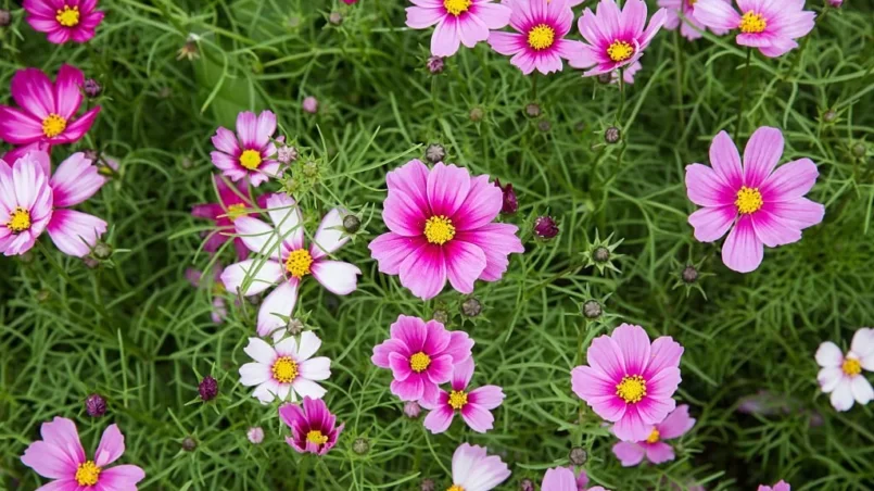 Cosmos flowers in garden