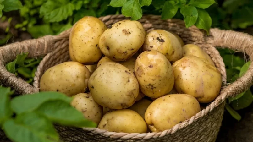 Fresh organic potatoes