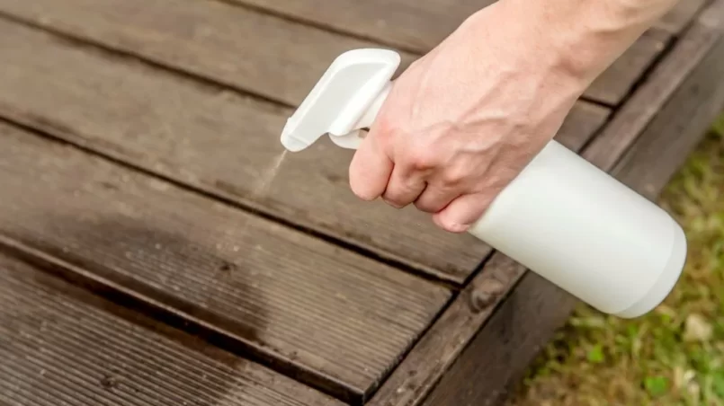 Hand spraying insect repellent