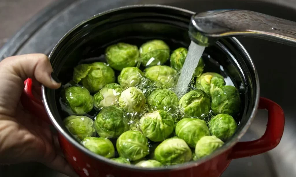 Preparing Brussels sprouts