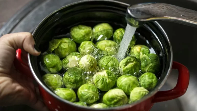 Preparing Brussels sprouts