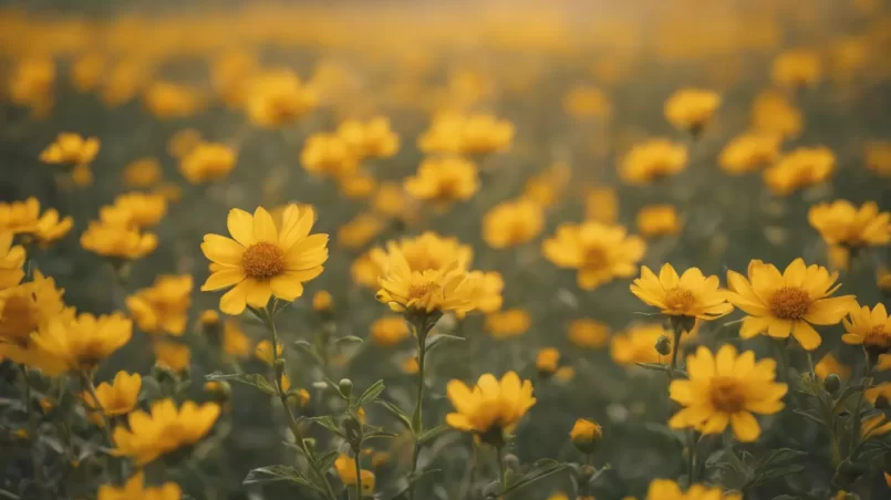 Blooming yellow flowers