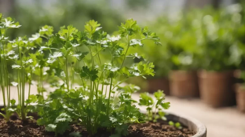 Cilantro in pot