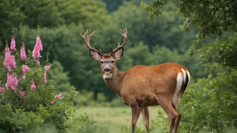 Deer near garden