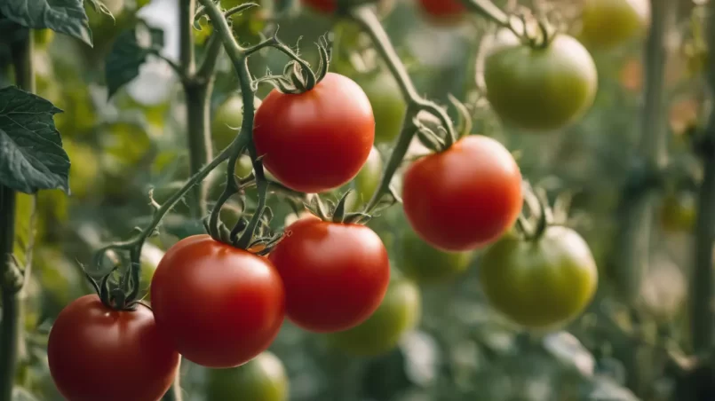 Tomatoes in garden