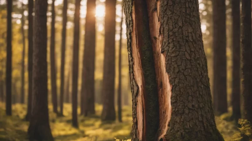 Tree Trunk Split Vertically