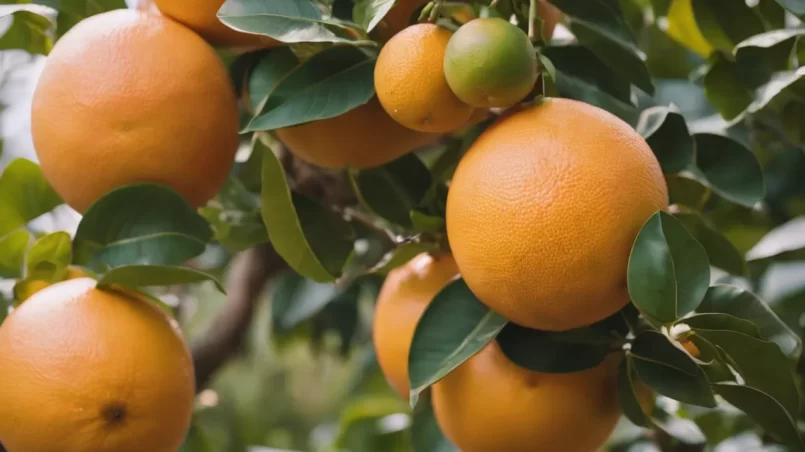 grapefruits on grapefruit tree