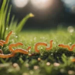 small worms on lawn