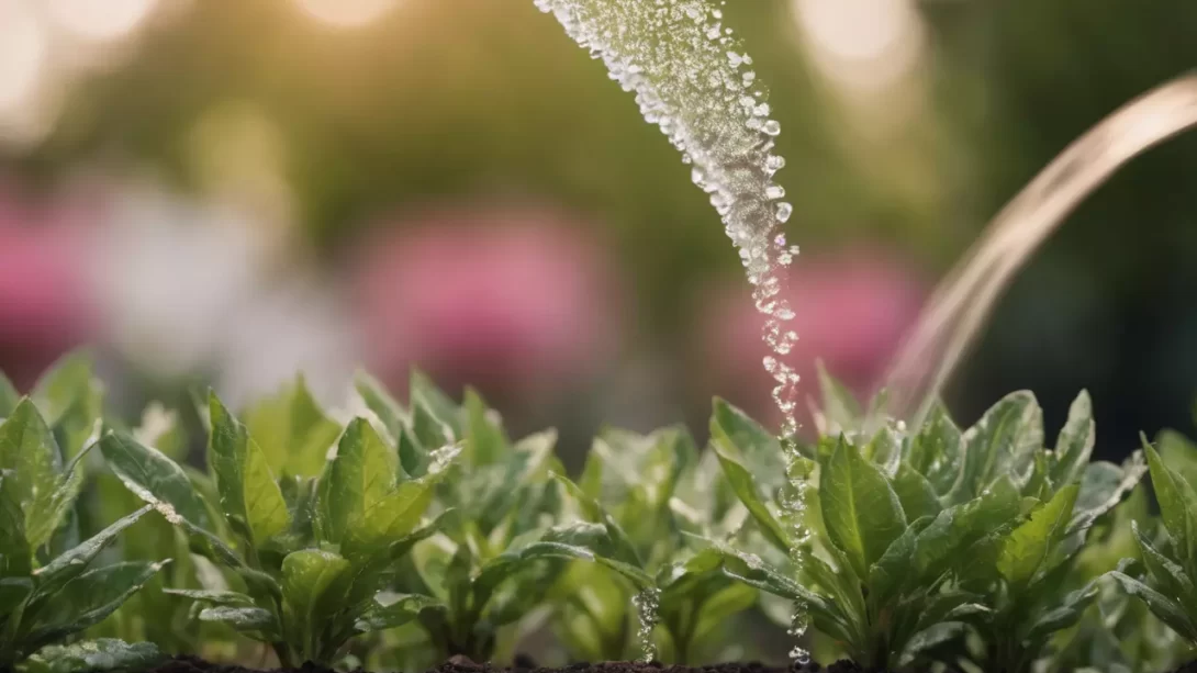 watering plants with sugar water
