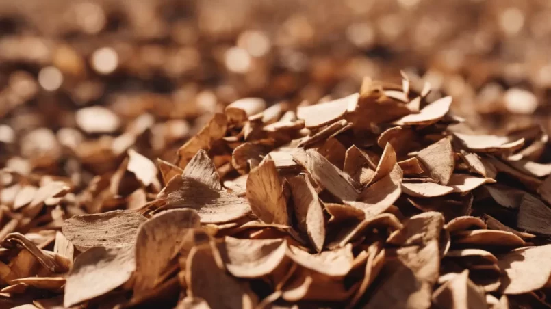 wood chips in garden