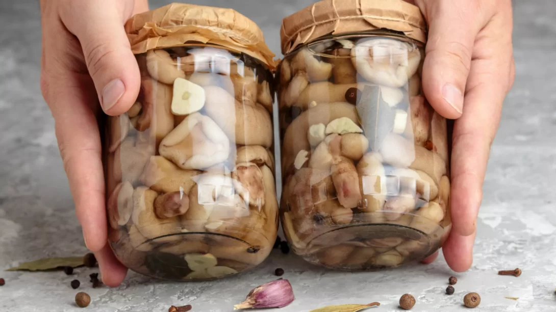 Canned mushrooms