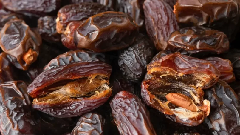 Heap of dried date fruits