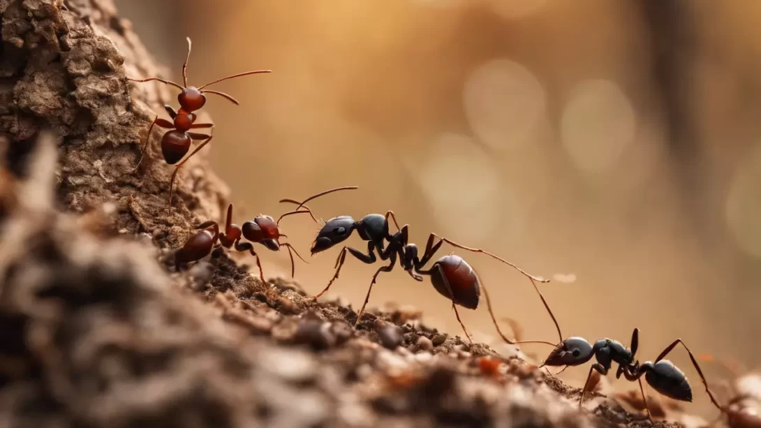 ants near tree