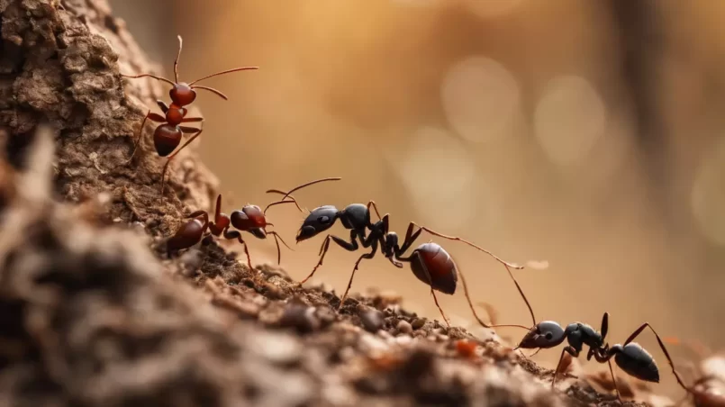 ants near tree