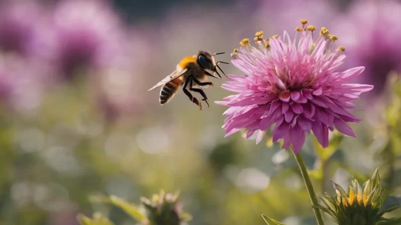 bee pollinating flower