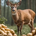 deer near potatoes