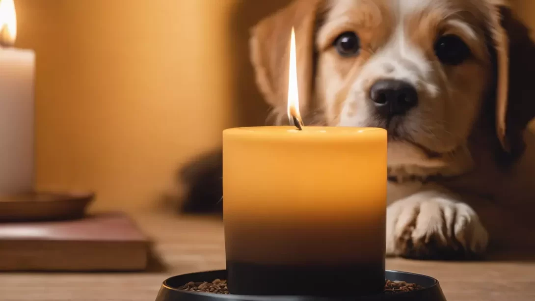 dog and citronella candle