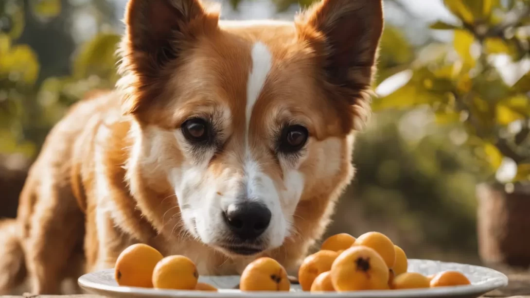 dog wants to eat loquats