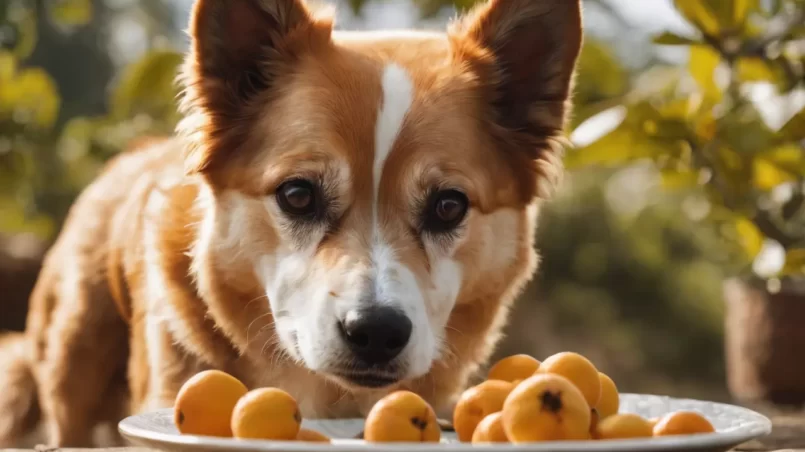 dog wants to eat loquats