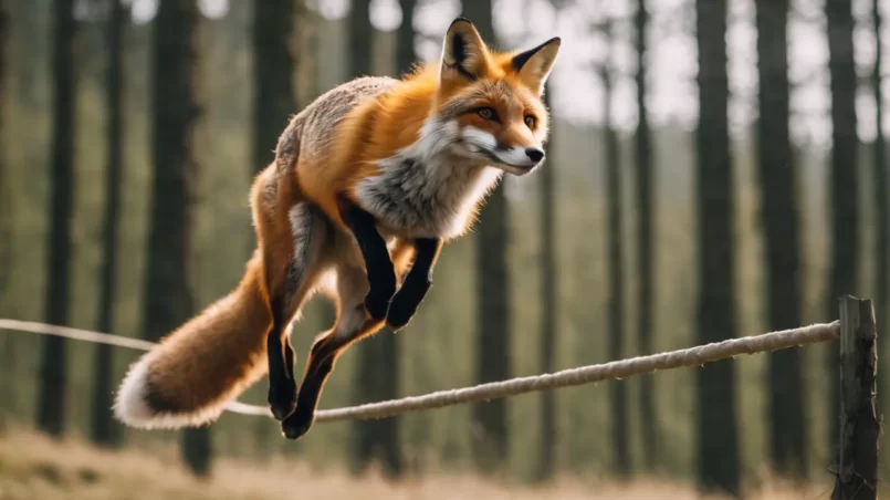 jumping fox