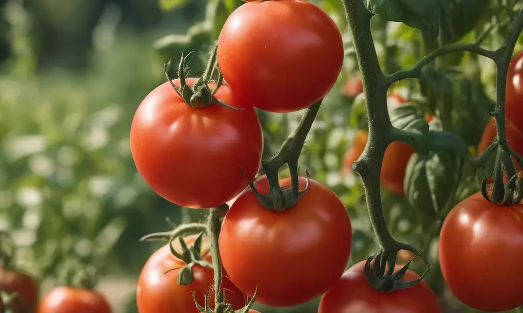 ripe tomato es in garden