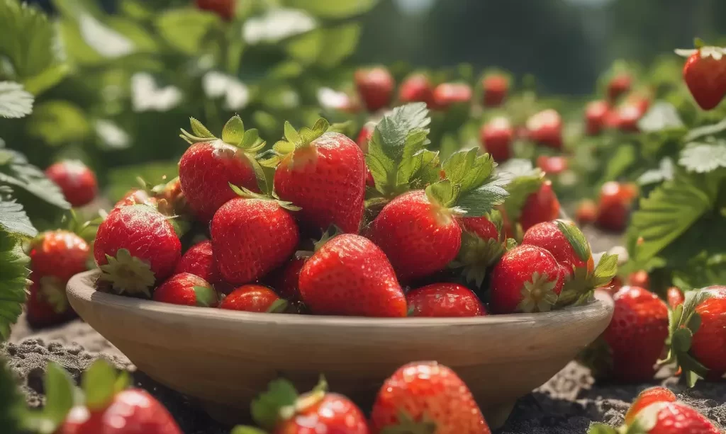 strawberries in garden