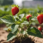 strawberry plant with strawberries