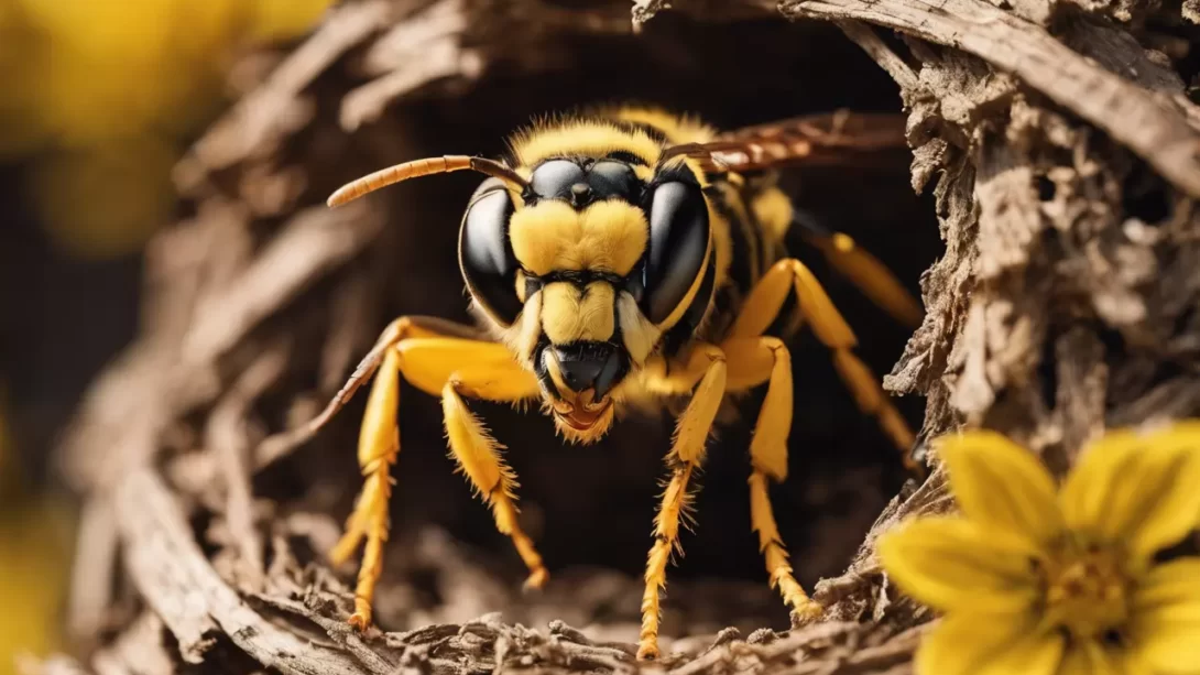 yellow jacket in nest