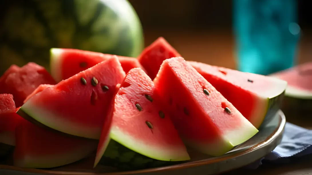 A plate of fresh watermelon