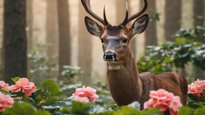 Begonias and deer