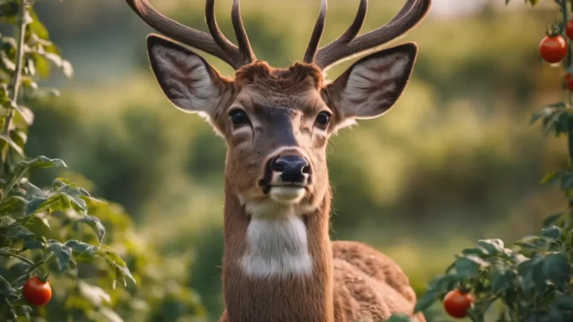 Deer near tomatoes