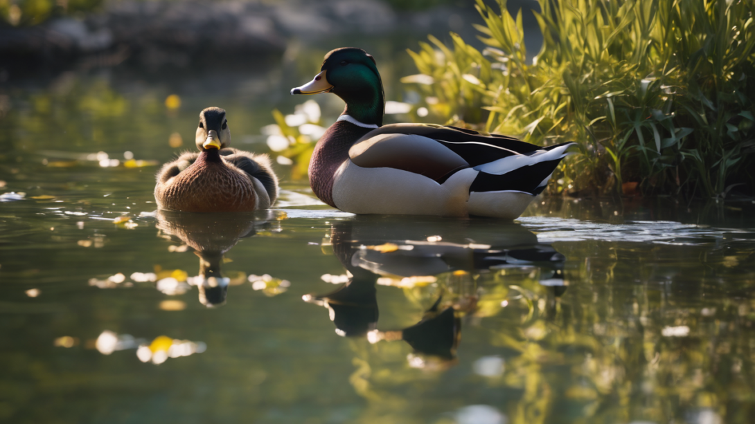 Ducks in pond