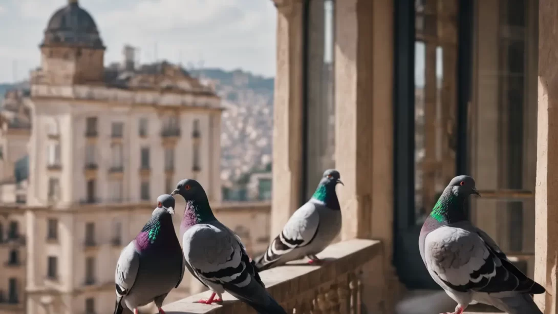 Pigeons in balcony