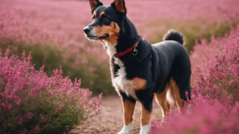 Red Creeping Thyme and dog