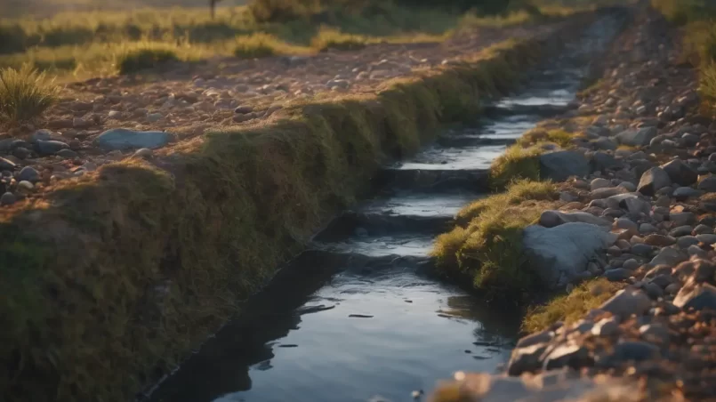 Rock Drainage Ditch