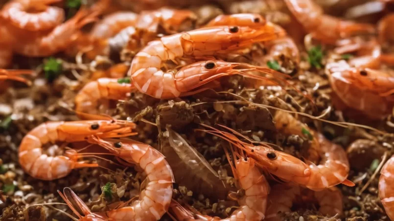 Shrimp shells in compost