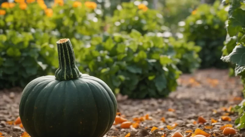 Squash in garden