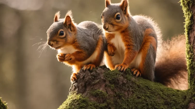 Squirrels in tree