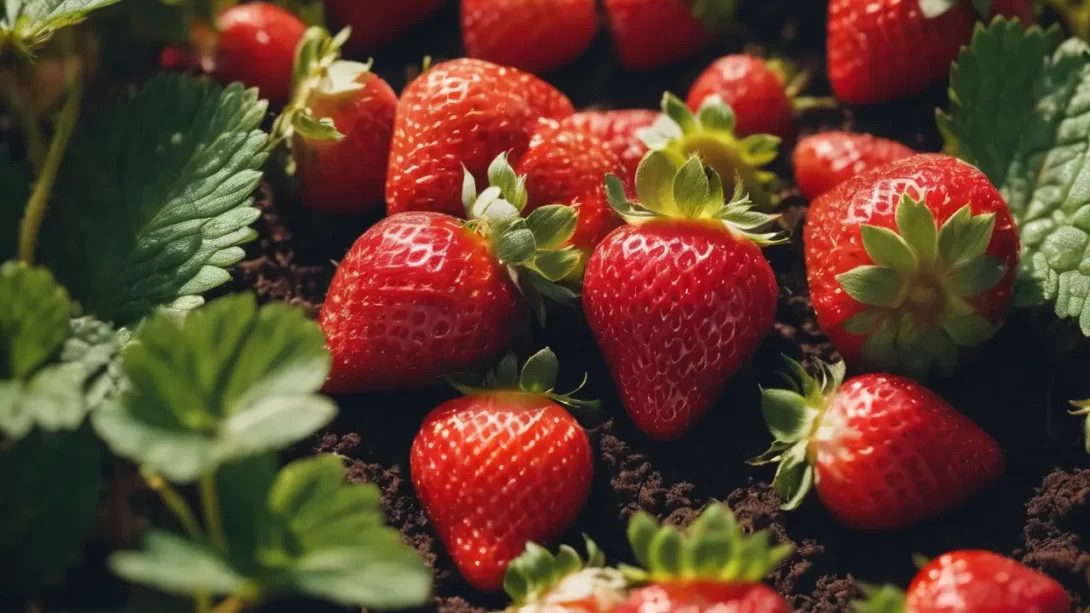 Strawberries in garden