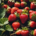 Strawberries in garden