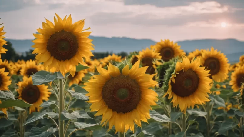 Sunflowers in garden