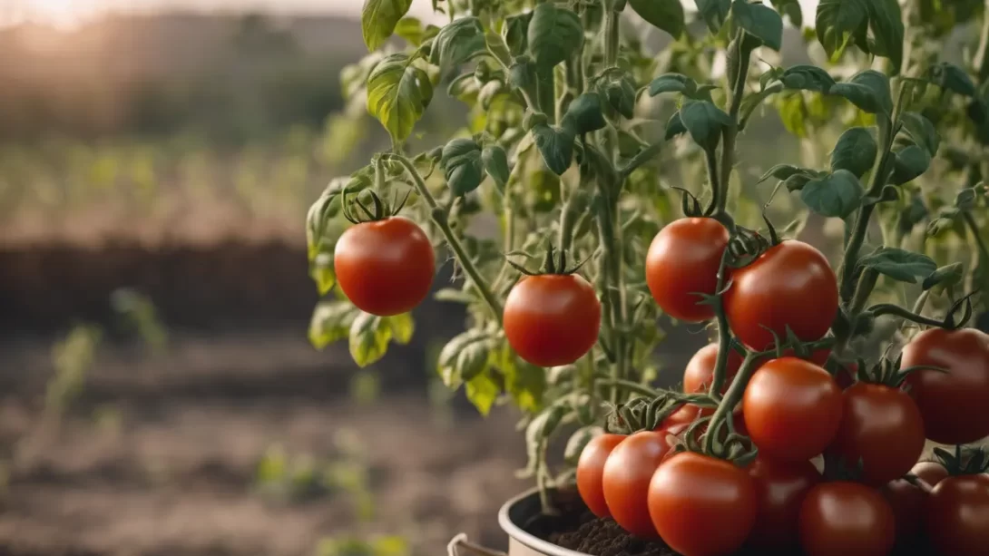 Tomato plant in 5 gallon bucket