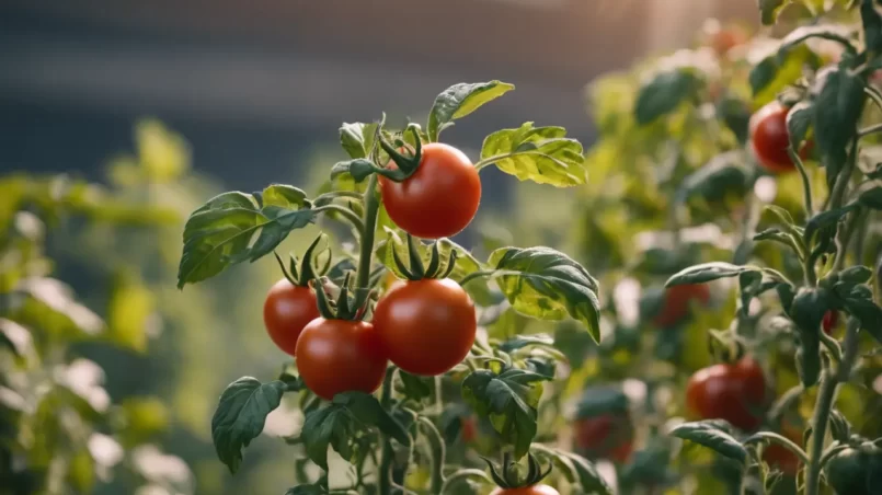 Tomato plants with tomatoes