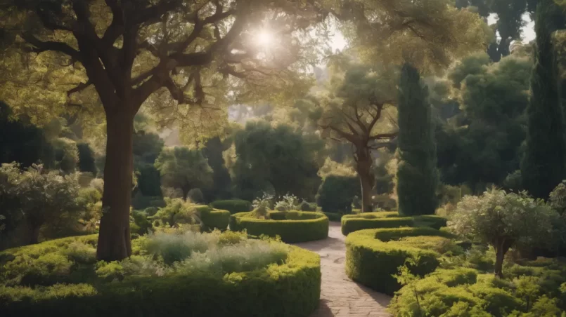 Trees in garden