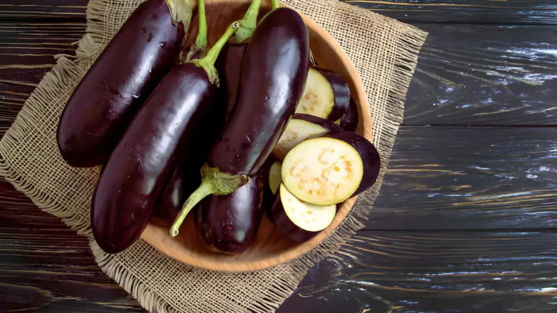 Whole eggplant with seeds