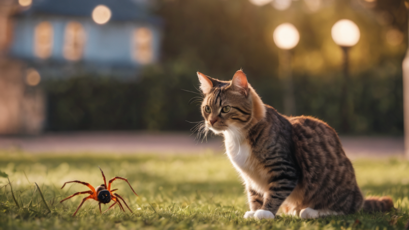 cat and spider