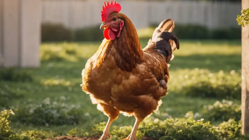 chicken in garden