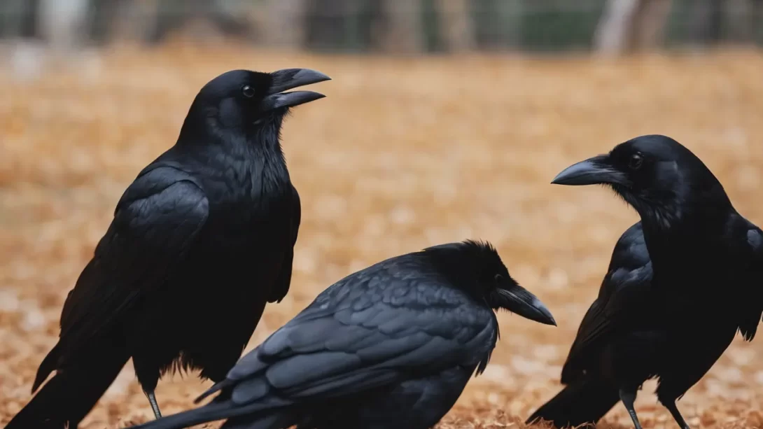 crows in yard